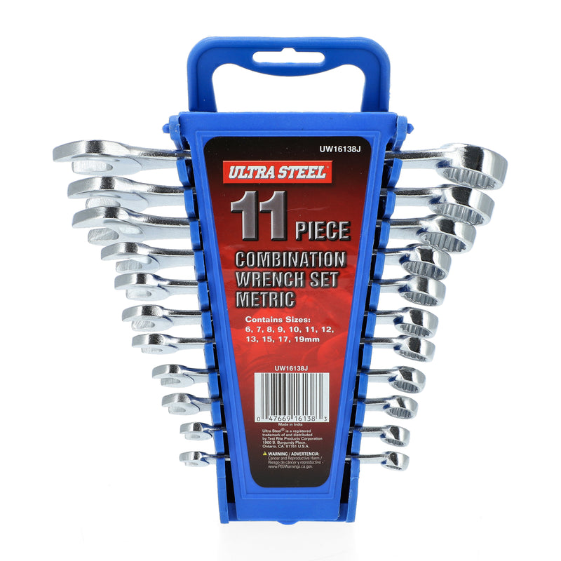 ULTRASTEEL 11PC MM COMBINATION WRENCH SET (SHELF PULL)-NO ADVERTISING OR INTERNET SALES