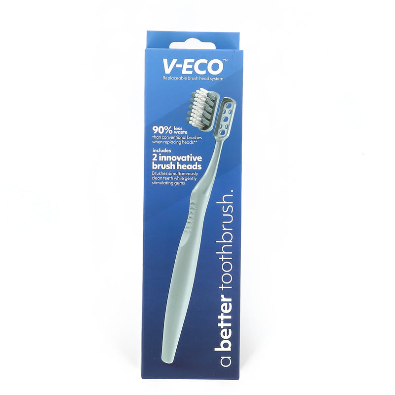 V-ECO GRAY TOOTHBRUSH WITH 2 REPLACEABLE HEADS