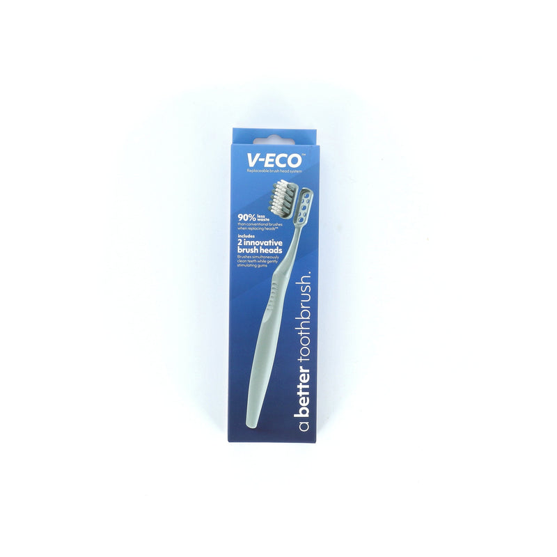V-ECO GRAY TOOTHBRUSH WITH 2 REPLACEABLE HEADS