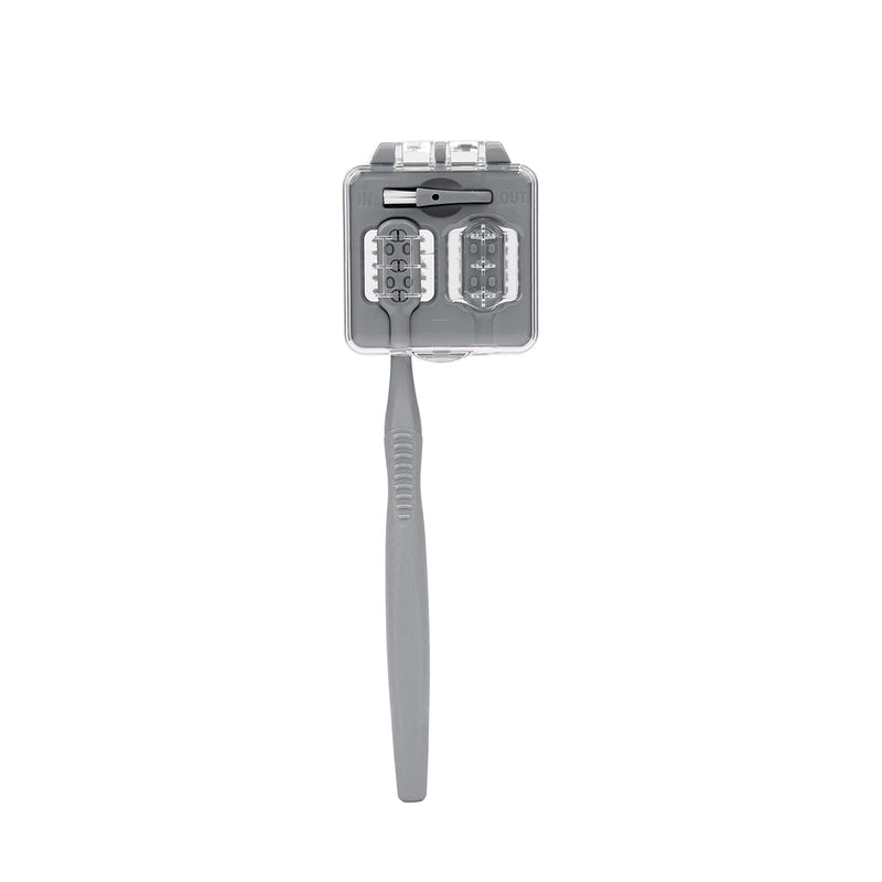 V-ECO GRAY TOOTHBRUSH WITH 2 REPLACEABLE HEADS
