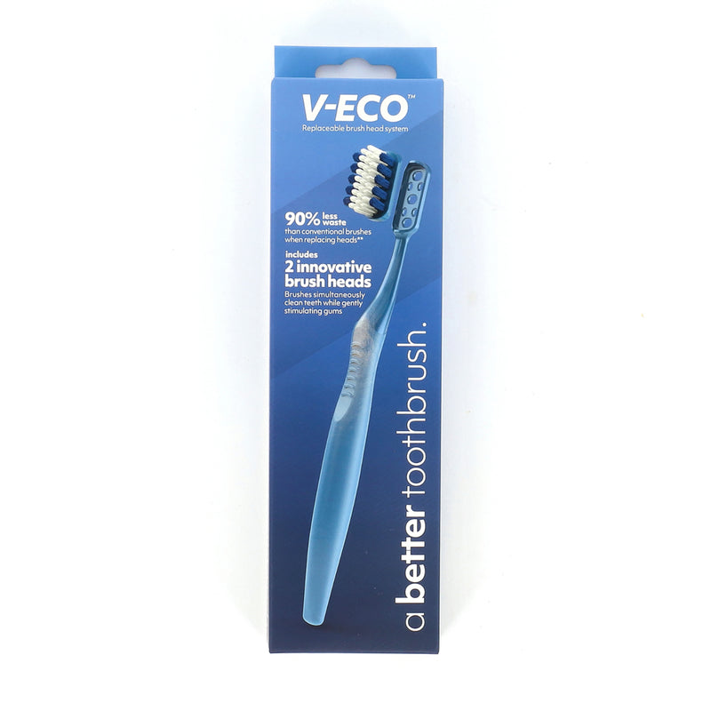V-ECO BLUE TOOTHBRUSH WITH 2 REPLACEABLE HEADS
