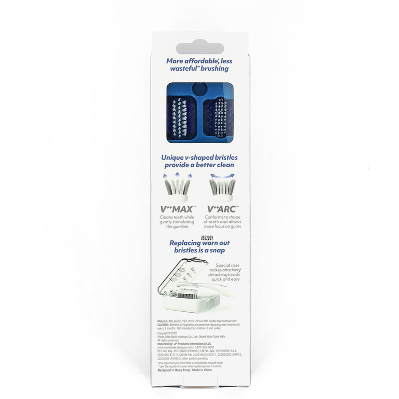 V-ECO BLUE TOOTHBRUSH WITH 2 REPLACEABLE HEADS
