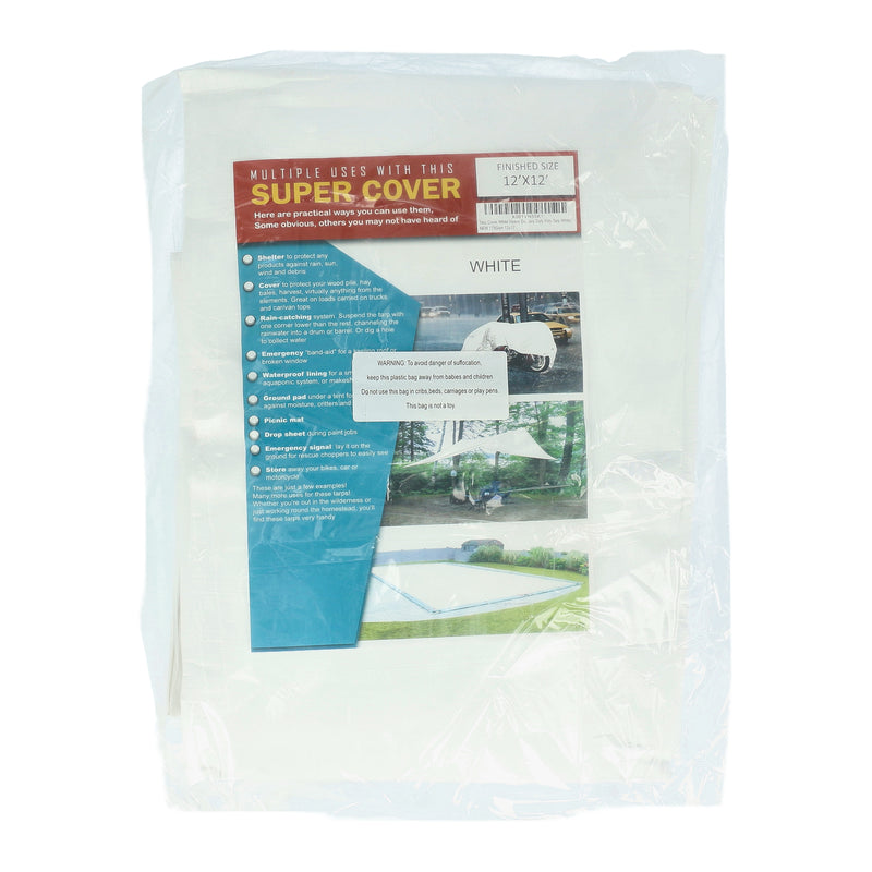 SUPER COVER TARP 14X14' WHITE FINISH SIZE 144SQFT 10 MIL