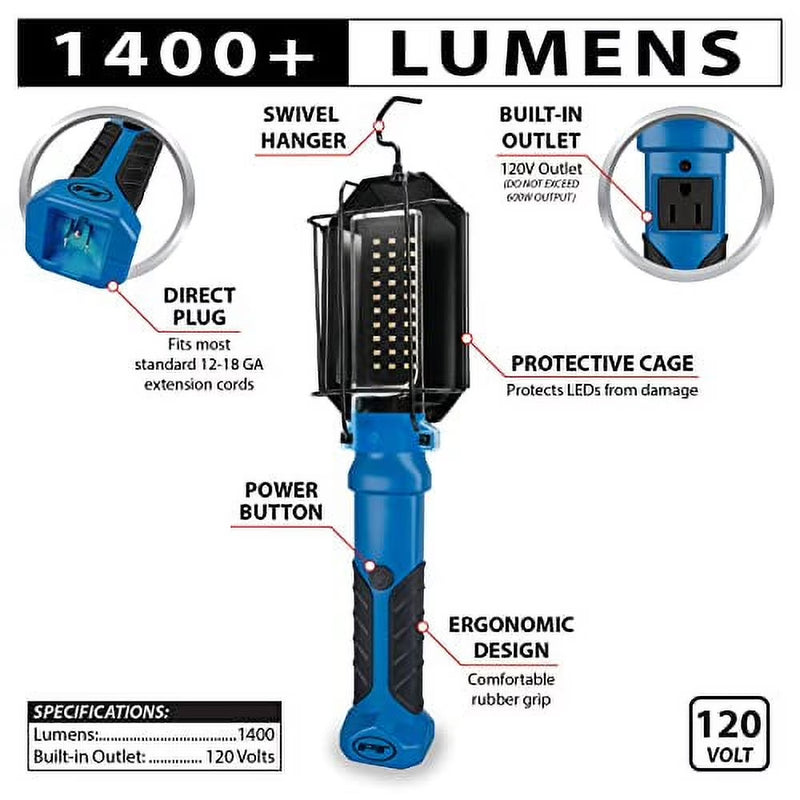 PT POWER LED WORK LIGHT 1400LUMEN DIRECT PLUG DROP LIGHT