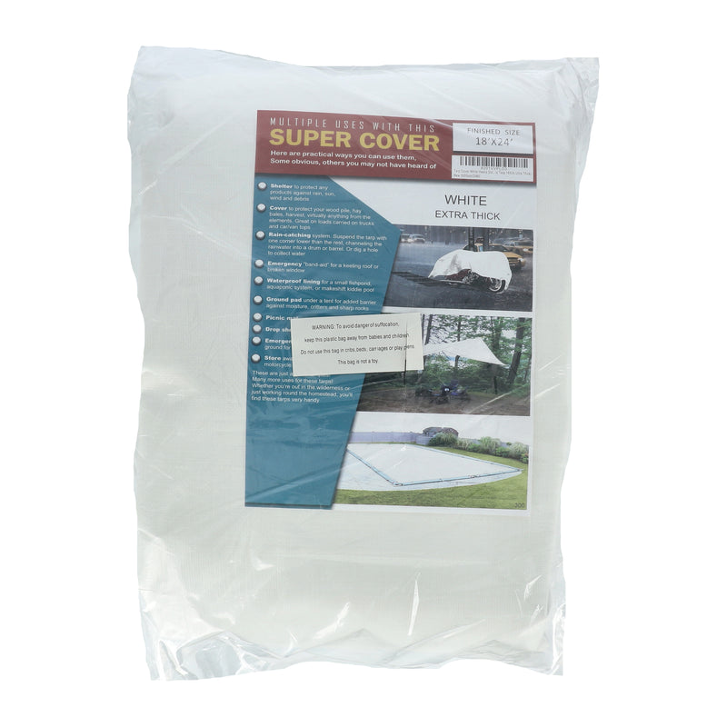 SUPER COVER TARP WHITE EXTRA THICK FINISH SIZE 432SQFT 20 MIL