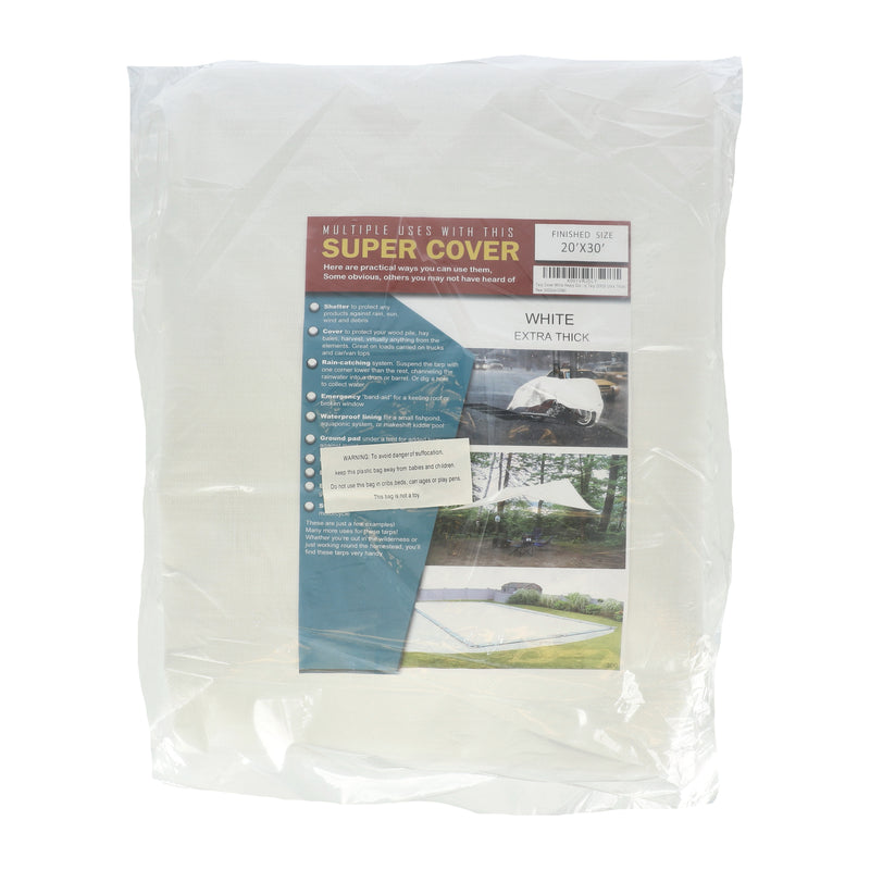 SUPER COVER TARP WHITE EXTRA THICK FINISH SIZE 600SQFT 20 MIL