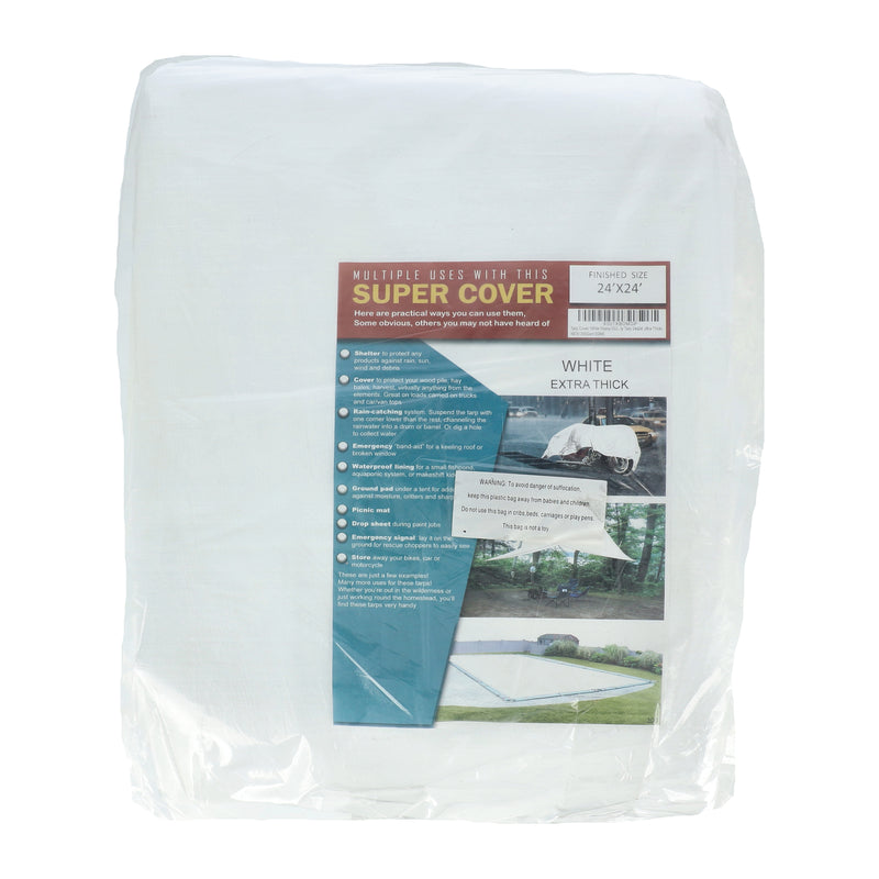 SUPER COVER TARP WHITE EXTRA THICK FINISH SIZE 576SQFT 20 MIL