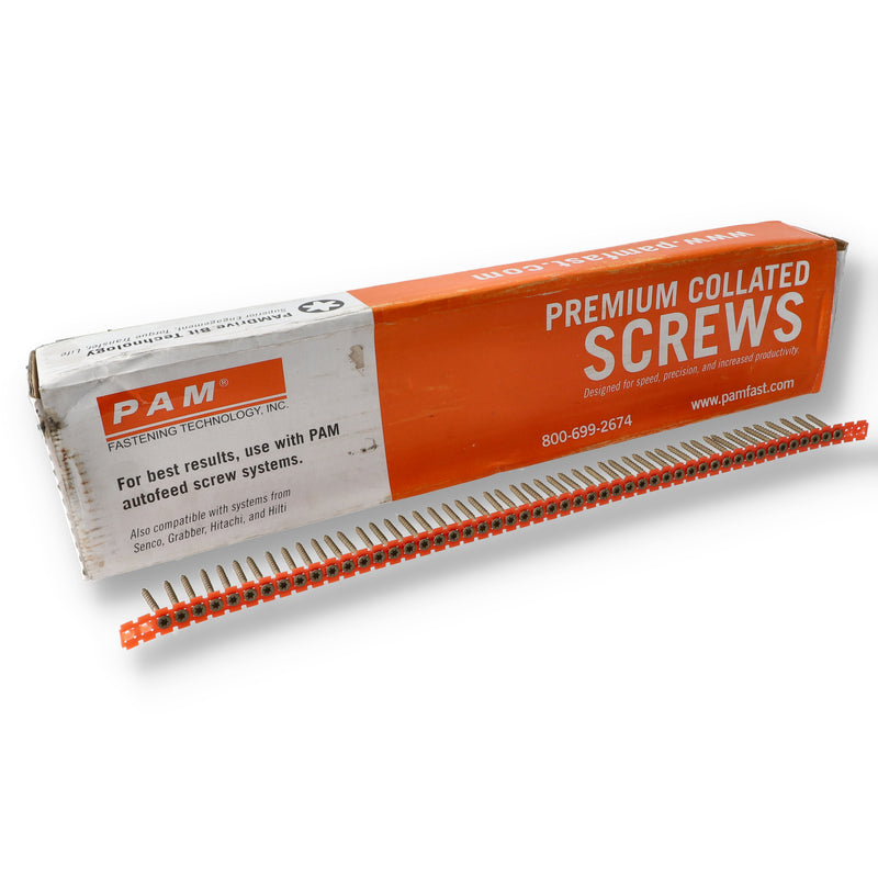 PAM 1000PC COLATED EXTERIOR WOOD SCREWS COARSE #8x2'' COPPER HEAD #17 POINT