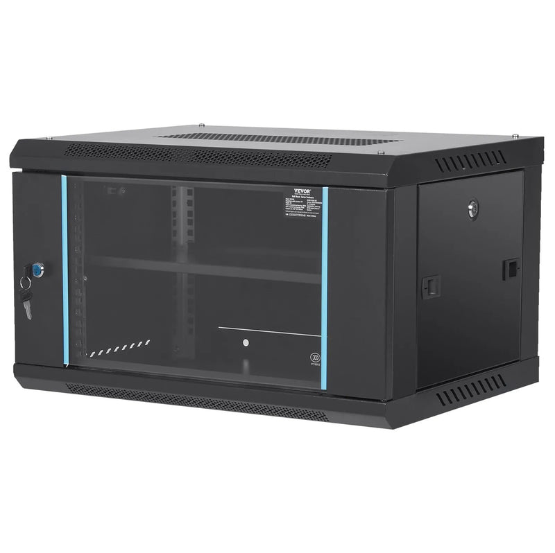VEVOR 6U WALL MOUNT NETWORK SERVER CABINET 15.5'' DEEP 200LB MAX