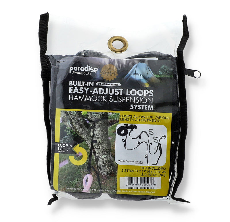 ADJUSTABLE HAMMOCK TREE STRAPS WITH HARDWARE CLIP STRIP