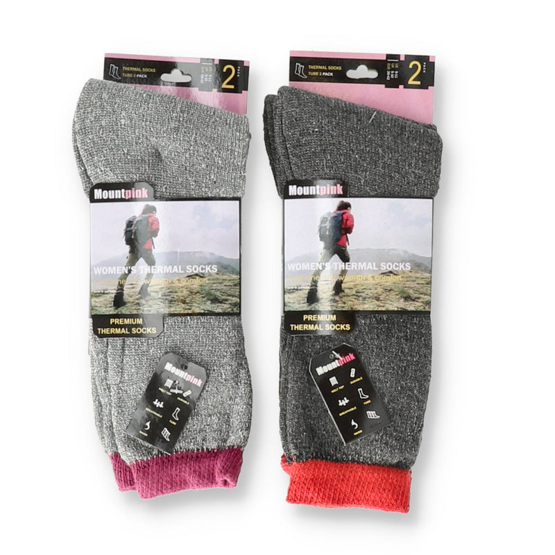 MOUNTPINK WOMENS THERMAL TUBE SOCKS 2pr sz9-11