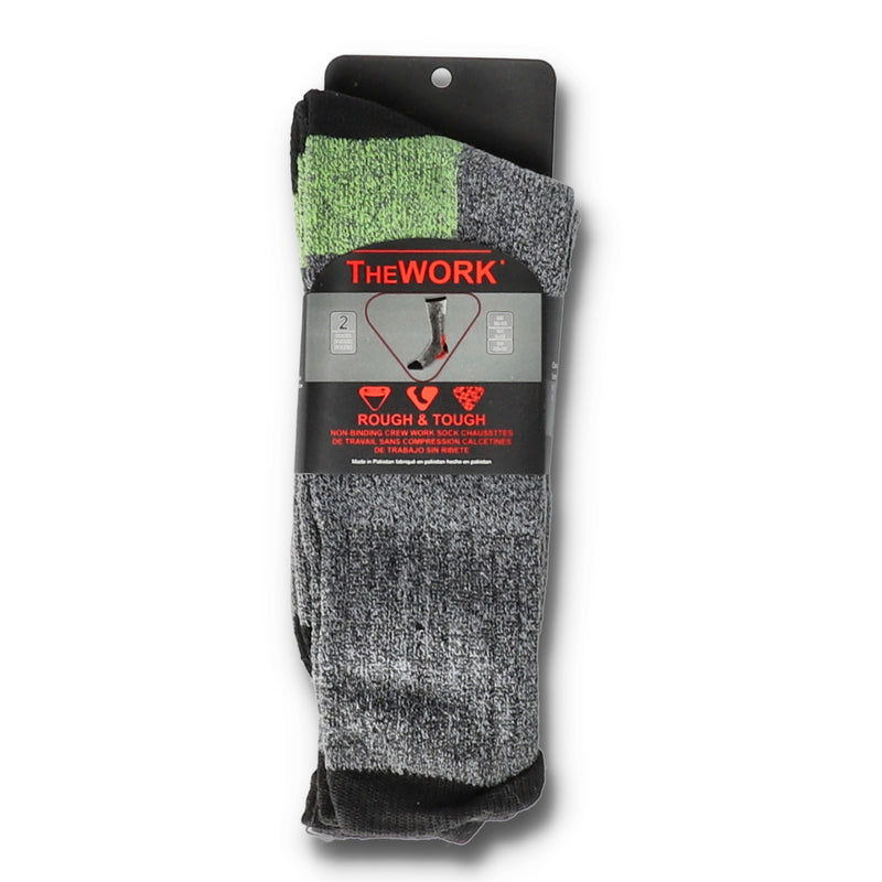 ROUGH & TOUGH WORK SOCKS CREW LENGTH 2 PAIR SIZE 10-13