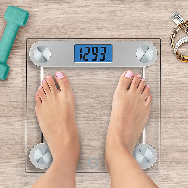 WEIGHT WATCHERS DIGITAL GLASS SCALE BY CONAIR SILVER FINISH