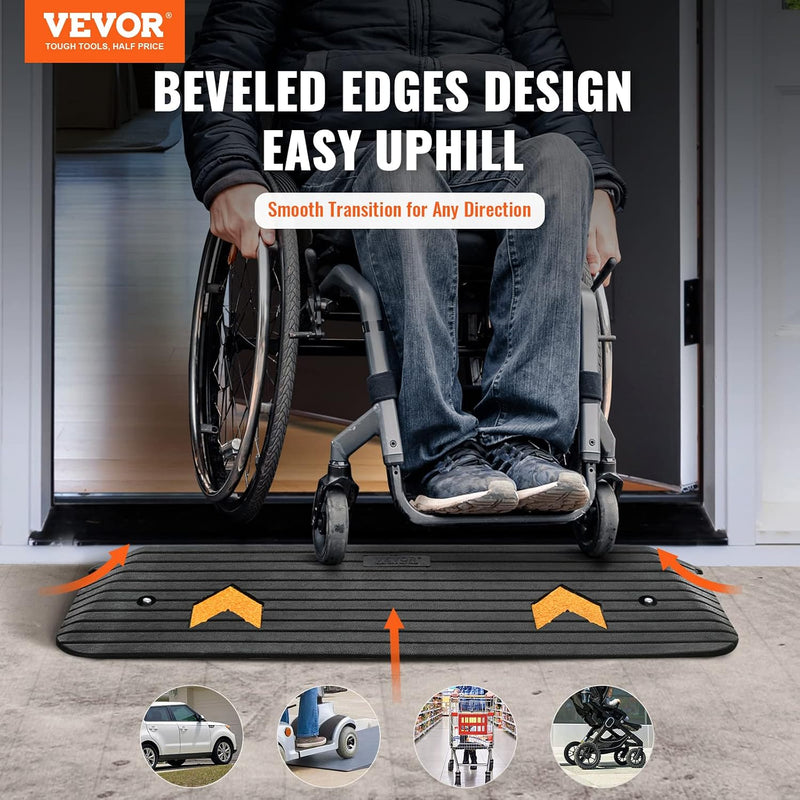VEVOR 1'' RUBBER THRESHOLD RAMP