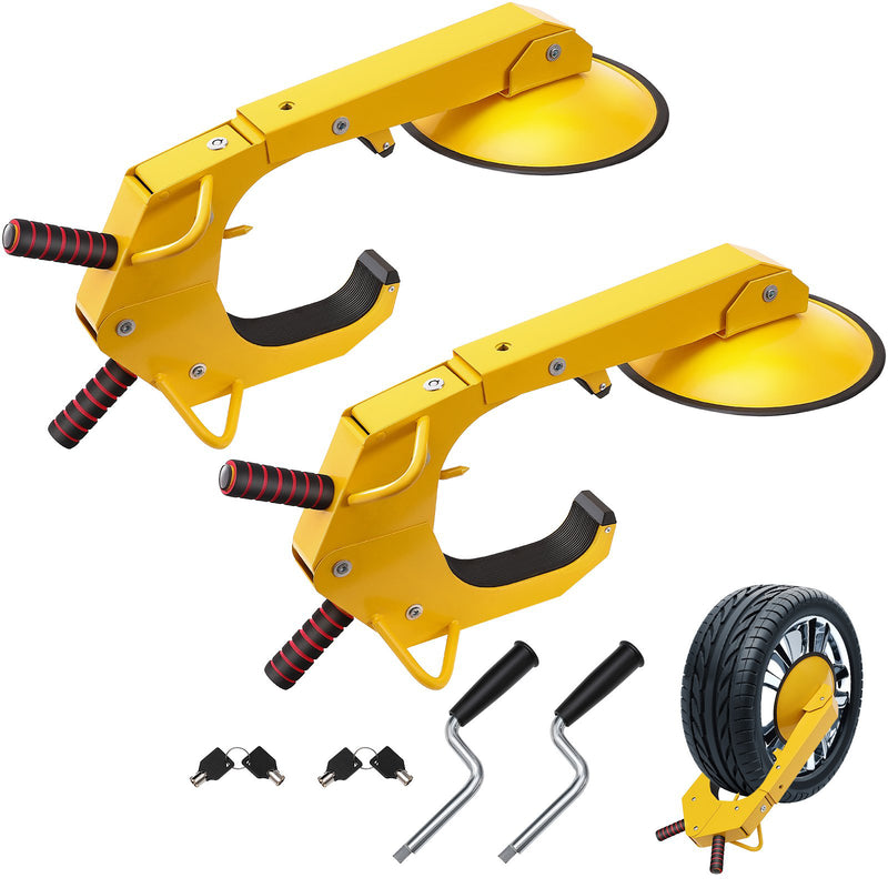 VEVOR 2PK TIRE WHEEL LOCK Wheel Lock Clamp, 2-Pack Trailer Wheel Lock, Heavy-Duty Anti Theft Tire Lock, Adjustable Tire
