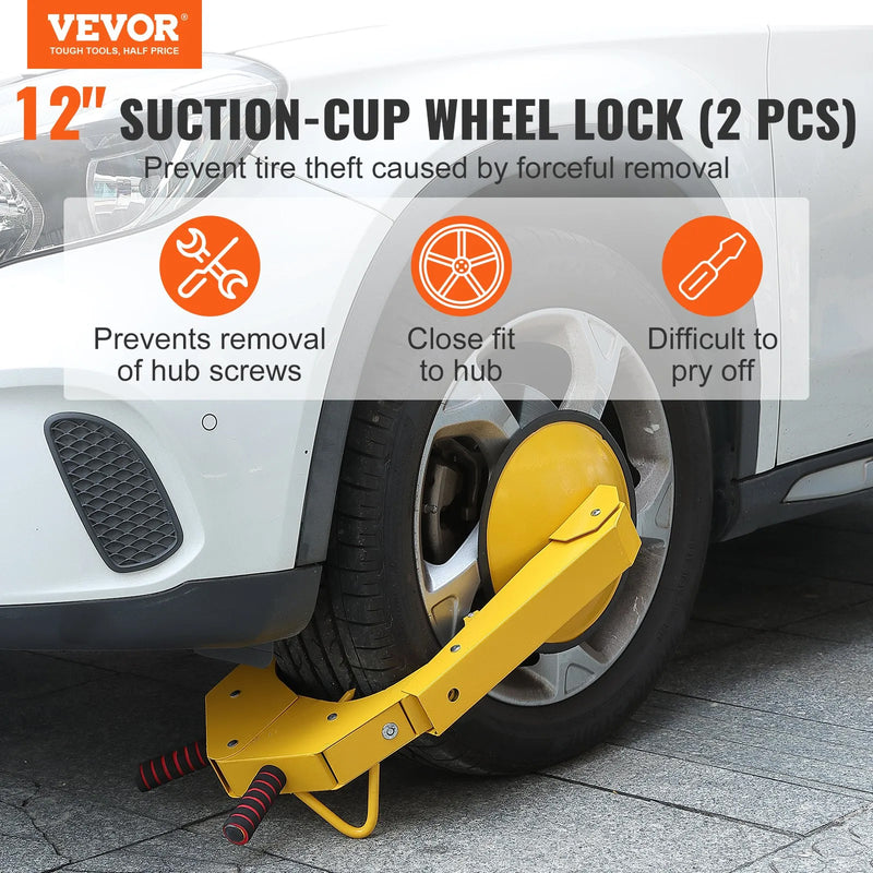 VEVOR 2PK TIRE WHEEL LOCK Wheel Lock Clamp, 2-Pack Trailer Wheel Lock, Heavy-Duty Anti Theft Tire Lock, Adjustable Tire