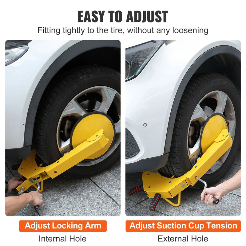 VEVOR 2PK TIRE WHEEL LOCK Wheel Lock Clamp, 2-Pack Trailer Wheel Lock, Heavy-Duty Anti Theft Tire Lock, Adjustable Tire
