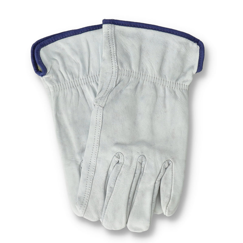 WHITE LEATHER WORK GLOVE XL NO HEADER w/SOME STAINING