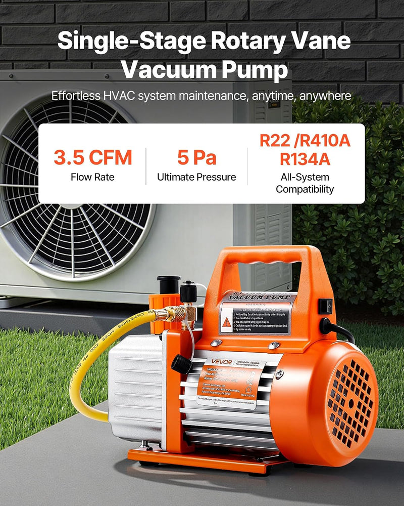 VEVOR 3.5 CFM HVAC ROTARY VAN VACUUM PUMP