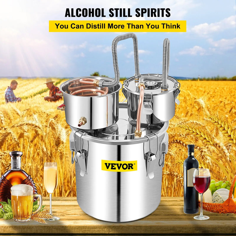 VEVOR 13.2 GALON STAINLESS ALCOHOL STILL HOME BREWING & DISTILLATION KIT