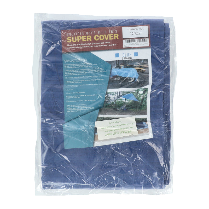 2pk TARP 12X12 BLUE 288SQFT 5 MIL