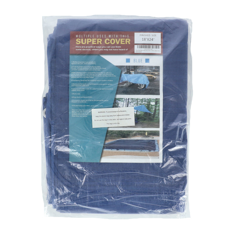 SUPER COVER TARP 18x24' BLUE FINISH SIZE 432SQFT 5 MIL