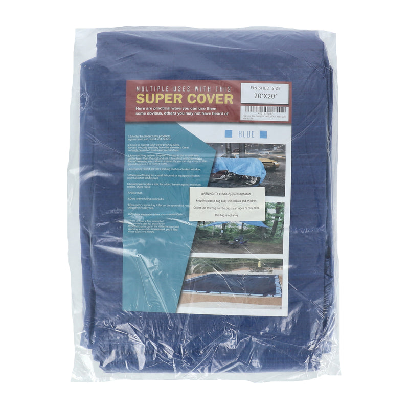 BL-20X20-SUPER COVER TARP 20x20' BLUE FINISH SIZE 400FT² 5 MIL