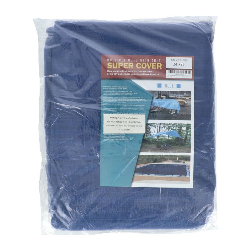BL-24X36-SUPER COVER TARP 24x36' BLUE FINISH SIZE 864FT² 5 MIL