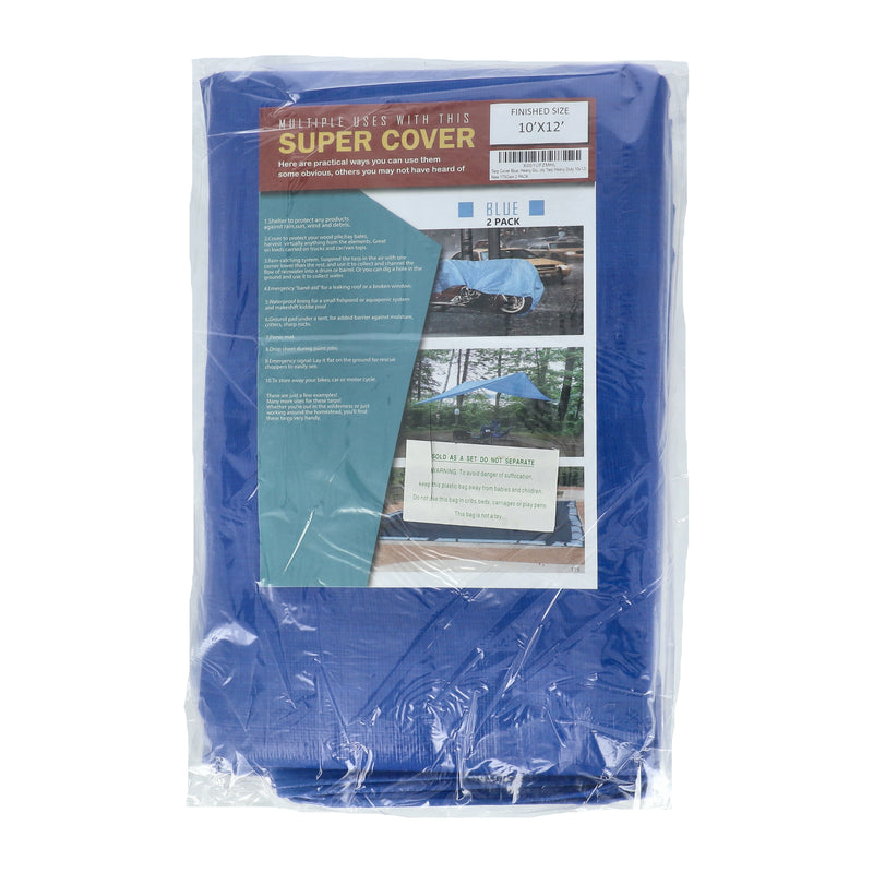 SUPER COVER 2PK TARP 10X12 BLUE FINISH SIZE 240FT² 10 MIL