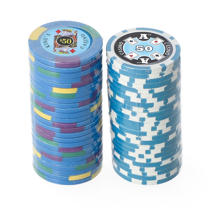 BRYBELLY 25PK 14 GRAM $50 CASINO CLAY COMPOSITE POKER CHIPS