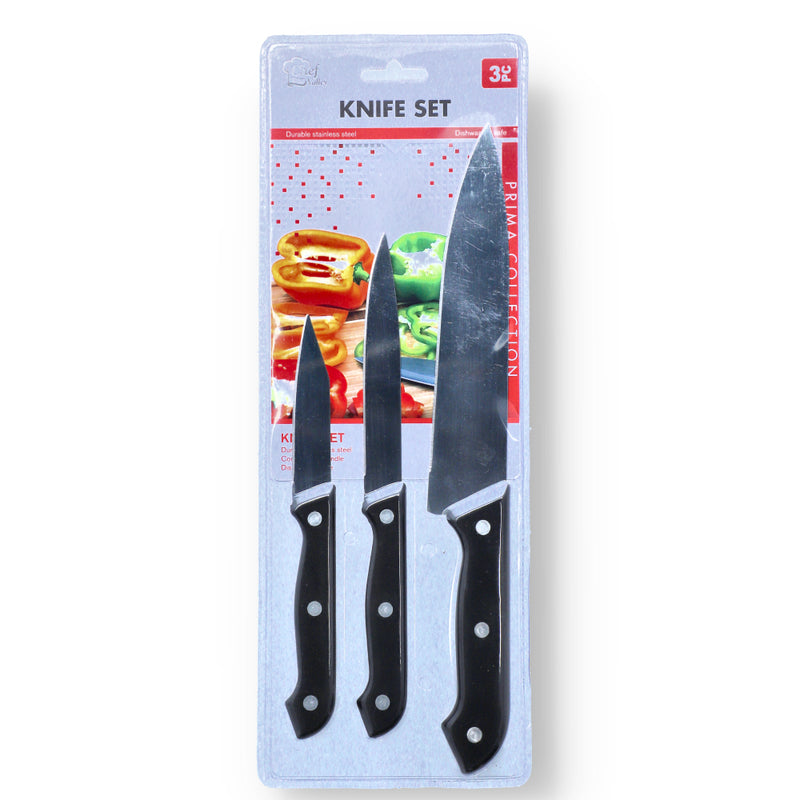 3pc STAINLESS KNIFE SET