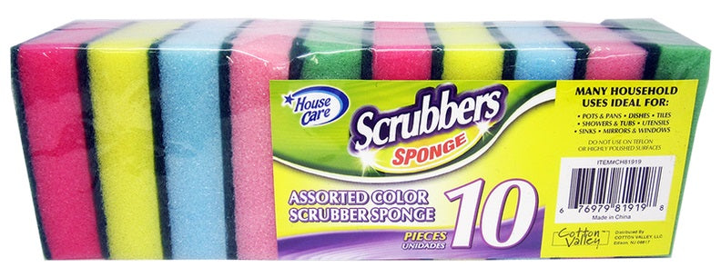 10 PC SPONGE SCOURING PADS