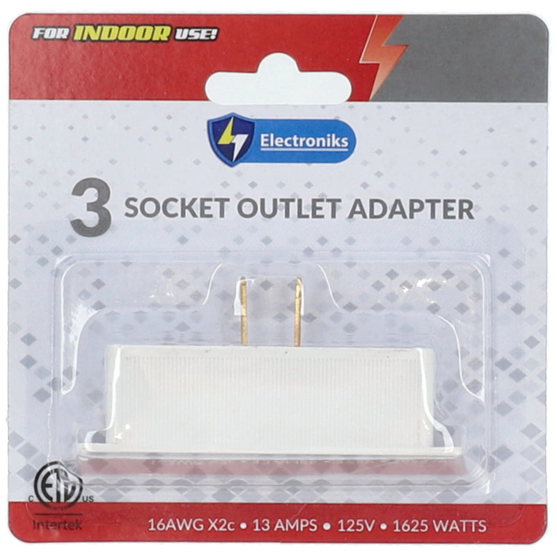 3 OUTLET ADAPTER WALL TAP 16AWG x 2C