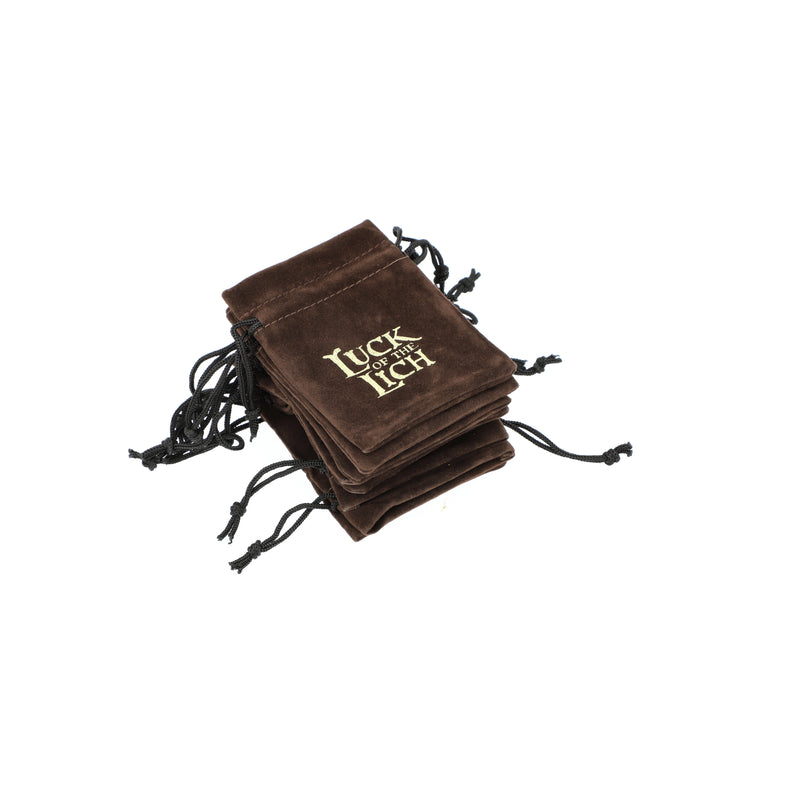 LUCK OF THE LICH BROWN VELVET DICE POUCH