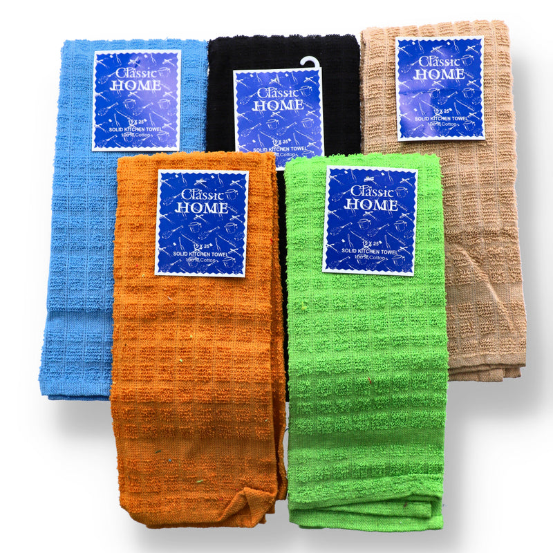 TERRY KITCHEN TOWEL SOLID ASST 15x25''