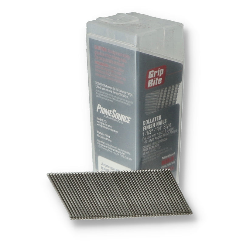 GRIP-RITE 500pc COLLATED FINISH NAILS 1-1/2'' FN STYLE