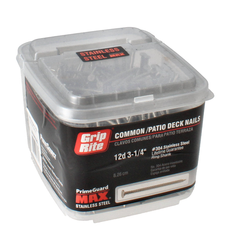 GRIP-RITE 5LB #304 STAINLESS COMMON PATIO DECK NAILS 12D x 3-1/4''