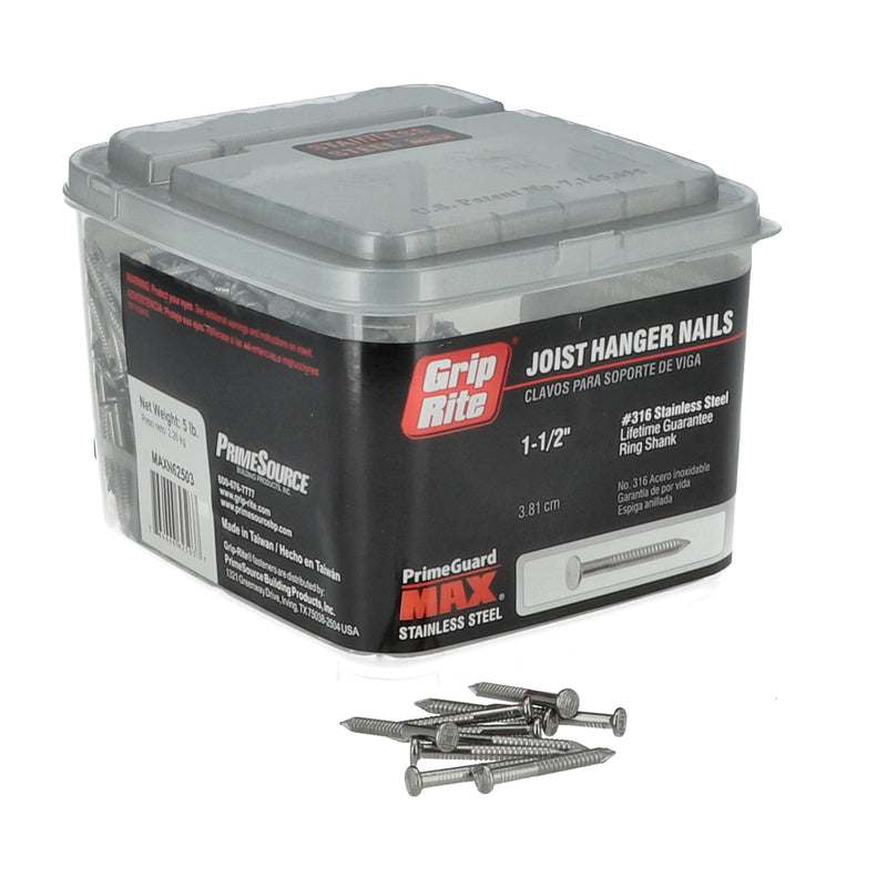 GRIP-RITE 5LB #316 STAINLESS 1-1/2'' JOIST HANGER NAILS
