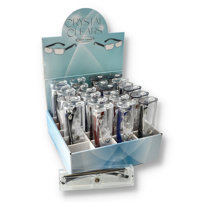 UNISEX CRYSTAL READERS WITH CLEAR CASE