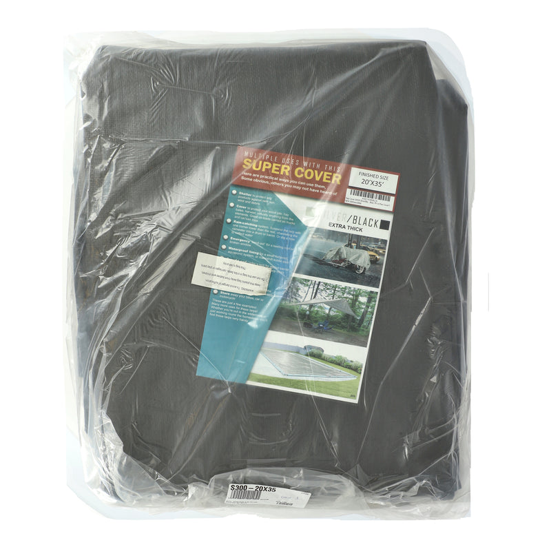 SUPER COVER TARP 20x35' SILVER/BLACK 700SQFT 20 MIL