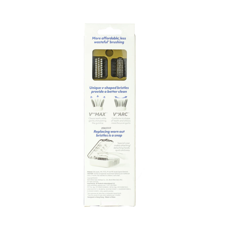 V-ECO GOLD TOOTHBRUSH WITH 2 REPLACEABLE HEADS